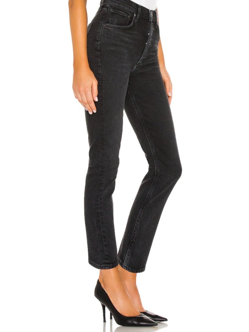 Agolde Riley Crop in faded black